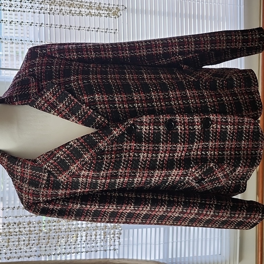 Courtenay Black and Red Checkered Blazer